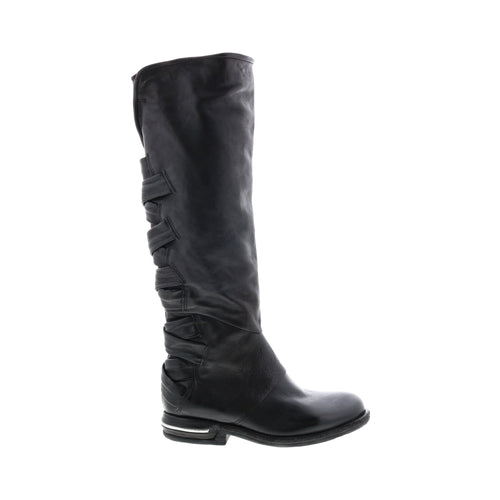 Teagan 516317-101 Womens Black Leather Zipper Knee High Boots