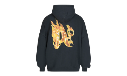 Back Burning Monogram Hoodie "Black" PMBB117R24FLE003