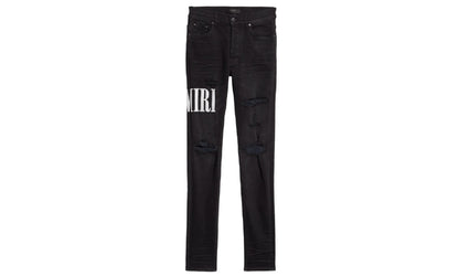 Embroidered Side Logo Jeans "Aged Black" AESLJAB