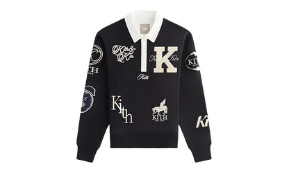 Emery Logo Patch Long Sleeve Rugby Shirt WMNS "Black" KITH114
