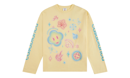 Airbrush Icons Long Sleeve T‑Shirt "Pale Yellow" M P26 JTS 062 01