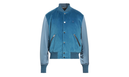 Velvet Satin Bomber Jacket "Blue" MOS017 420