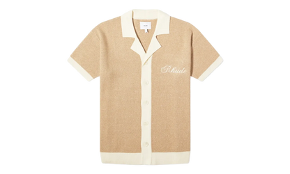 Contrast Knit Button-Up Polo "Brown" RHPS24PO02973143