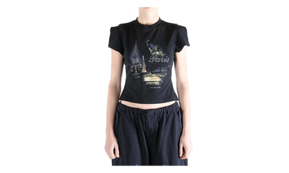 Paris Tourist Front Sleeve Baby T-Shirt WMNS "Black" WE76TR554B BLAC