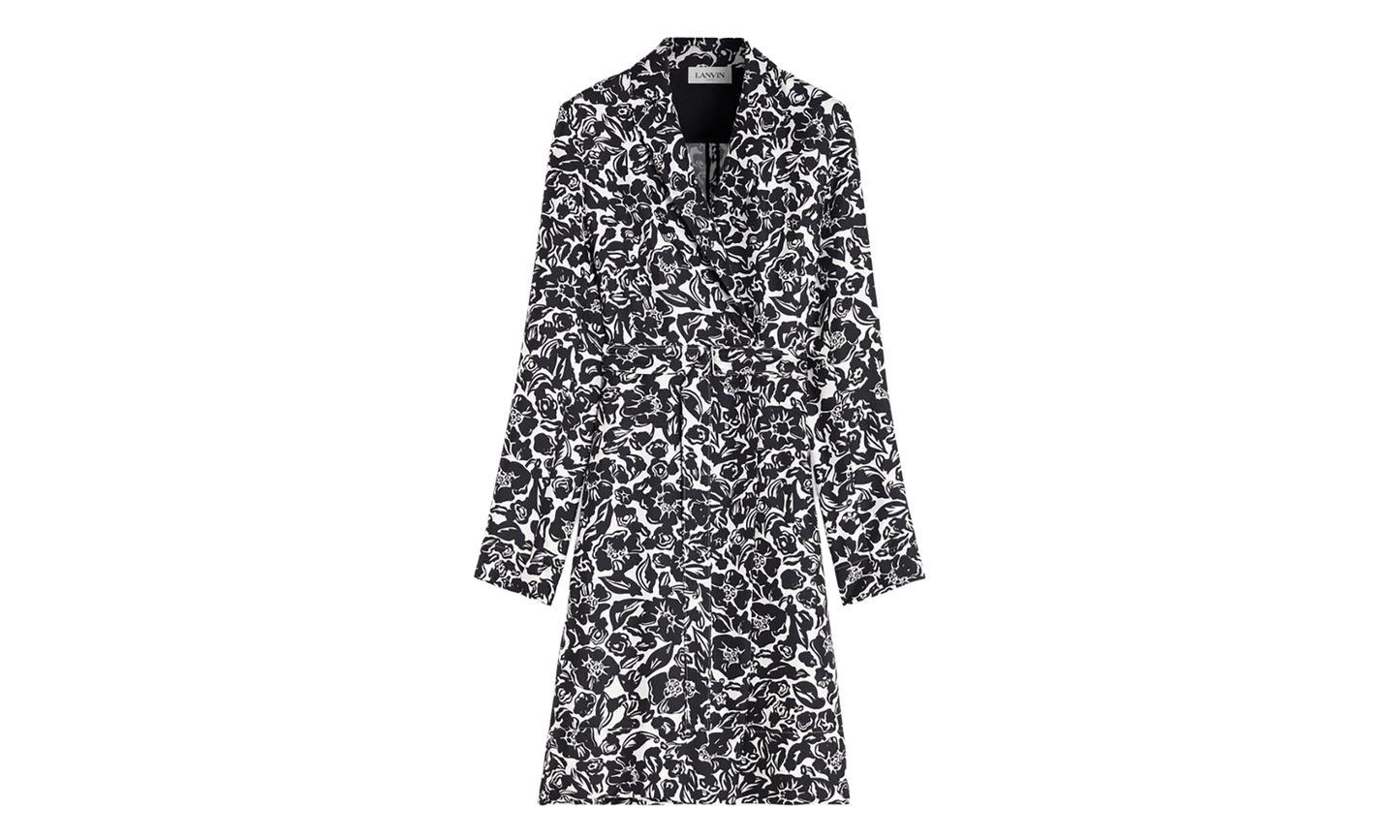 SILK FLORAL WRAP MIDI DRESS "Black" RW DR0013 5615 P23 10