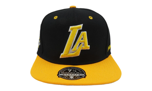 NBA Hardwood Classics Yellow Toe Fitted Cap "Los Angeles Lakers - Black / Yellow" 6HSFSH21501 LALBKYW