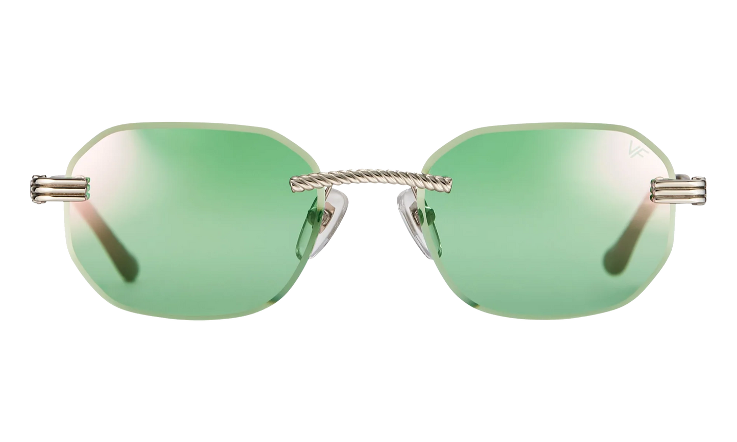Hustler Rimless Drill Mount 24KT "White Gold / Powder Green Flash Purple" DMHU2 0050 44D2
