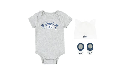 Baby Bodysuit, Hat and Booties 3-PC Box Set "Grey / White" NN0878 C00