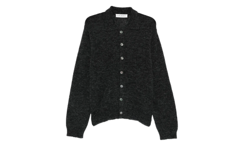 Evening Polo Shirt "Charcoal Melange Fuzzy Alpaca" M2263EC
