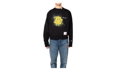 Smiley Face Crew Sweatshirt "Black" A09PO713 BLACK