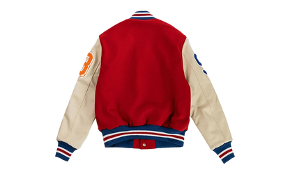 EE VARSITY LETTERMAN WOOL/LEATHER JACKET "Red/Yellow" EE828