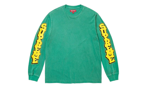 Cracked Sleeve Long Sleeves Top "SS26 - Washed Green" SU27436