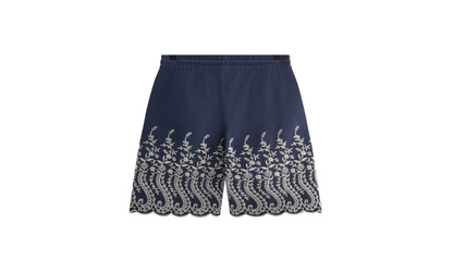 Floral Eyelet Lewis Short "Navy" KHM060594 5033