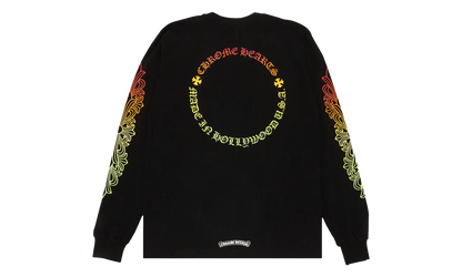 Floral Sleeve Gradient Long-sleeve T-shirt "Black" CHRM0821