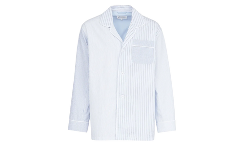 Striped Cotton Pajama Shirt "Light Blue" S50DT0044MTN031961