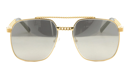 XL Cuban Link Edition 24KT "Yellow Gold / Dark Gray Gradient Mirror Flash Silver" CLXL2 0001 16D3