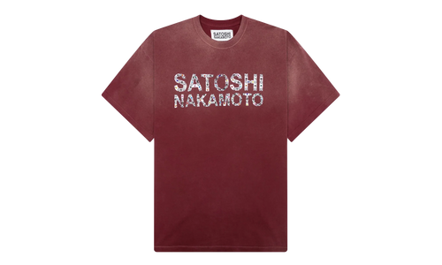 Pearl Studded Logo Tee "Burgundy" SAT004