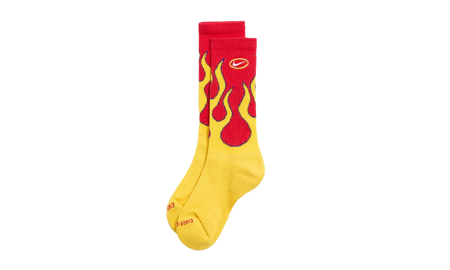 Everyday Plus Cushioned Crew Socks "Red Yellow Flames - (1 Pair)" IB2285 657