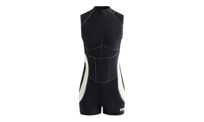 Sora Seamed Zip Romper "Black" KITH49