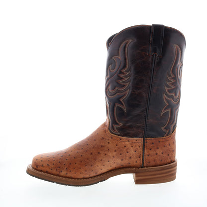 6750 Mens Brown Leather Slip On Cowboy Western Boots