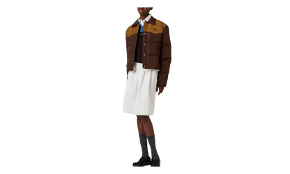 Technical Pongé And Leather Down Jacket WMNS "Coffee" ML1371 18Q0 F0201 S OOO