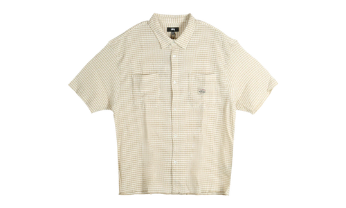 Crinkled Check Short Sleeve Shirt "TAN" 1110371 TANN