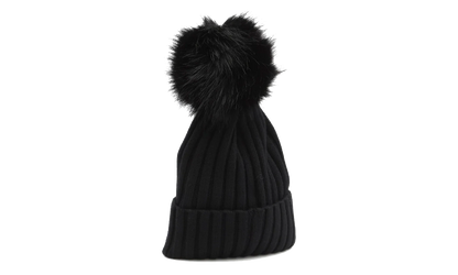 Large Fur Pom-Pom Hat "Balck" MON61