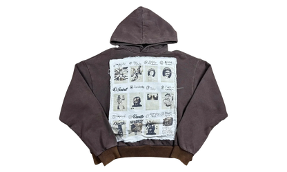 Patchwork Vain Pullover Hoodie "Brown" OSTG SAVAN NQ2R
