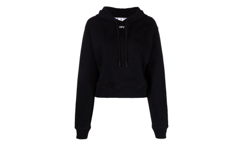 Off Stamp Cropped Hoodie WMNS "Black" OWBB016C99JER0011001