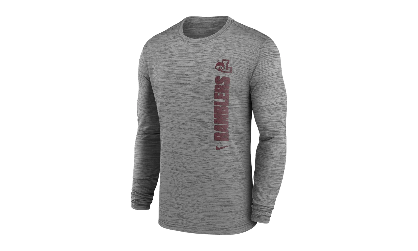 Chicago Velocity Team Issue Long Sleeve T-Shirt "Loyola Ramblers - Grey" ZMDV681 LOYC