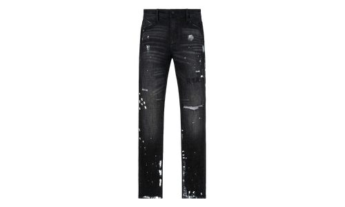 Clayton Distressed Paint Splatter Ripped Jeans "Black" MF24D623 B1182CHSPL