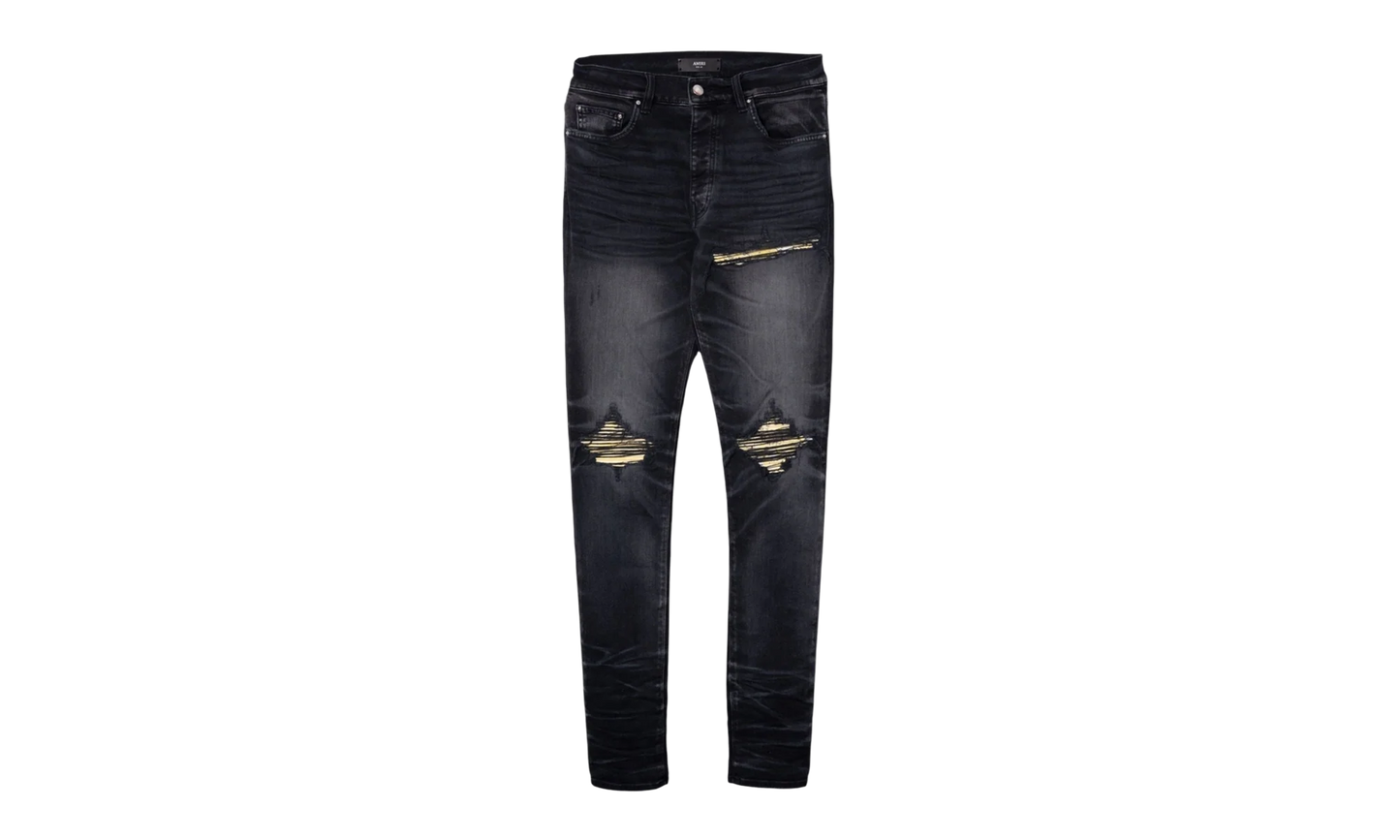 MX1 Yellow Bandana Patch Jeans "Faded Black" AMDNSY1154 051