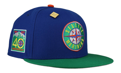 59FIFTY Seattle Mariners 40th Anniversary Patch Fitted Hat "Royal Blue/Green" NE467