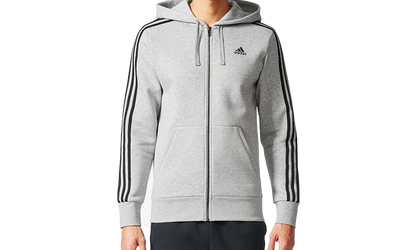 3 Stripes Big And Tall Essential Hoodie "Medium Grey Heather / Black" BR3222