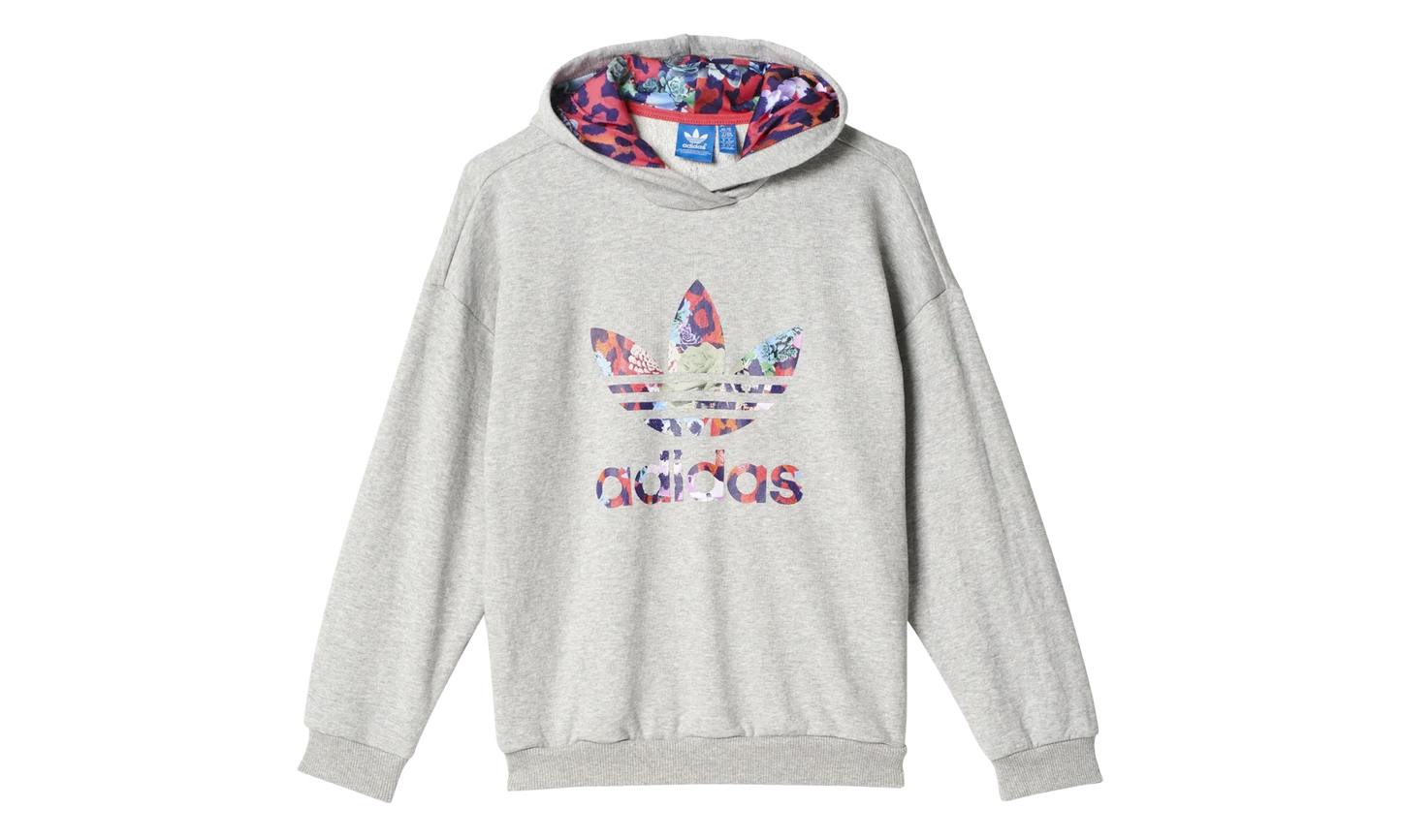 Originals S Rose Hoodie GS "Grey Heather / Multicolor / Fresh Pink" S96103