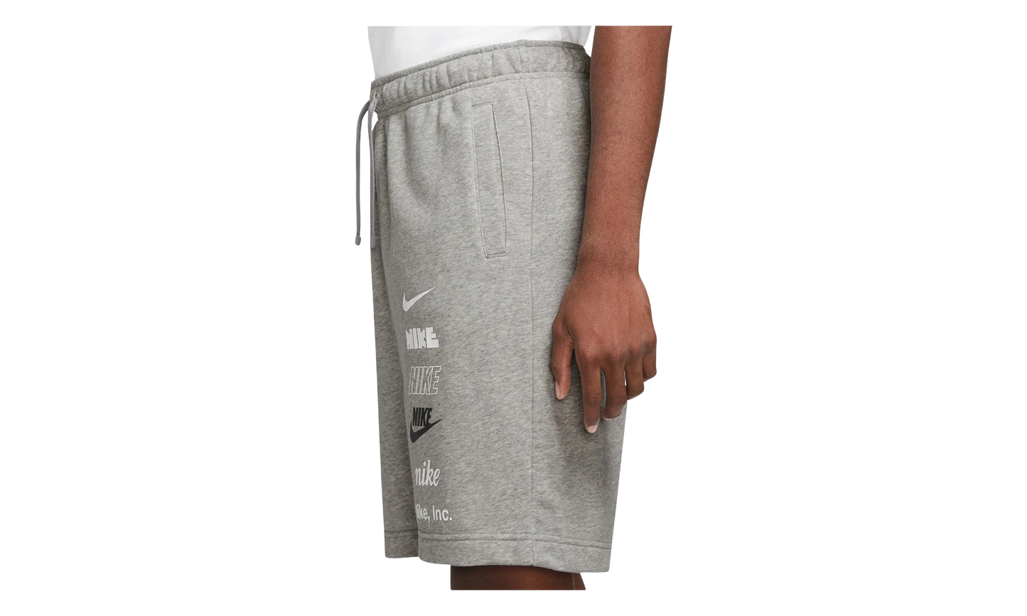Club+ French Terry Multi-Logo Shorts "Dark Grey Heather" FB8830 063