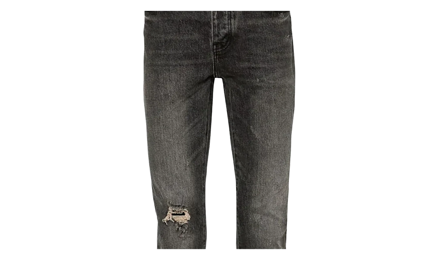 Vintage Flare Blowout Denim Jeans "Light Black" P004 VFLB324