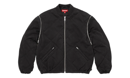 Zip-Off Sleeve Quilted Bomber Jacket "Black" SU26991