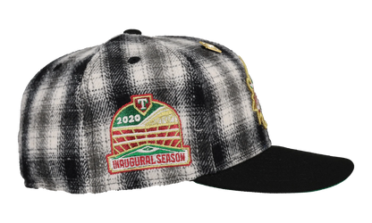59FIFTY Texas Rangers "Holiday Plaid" 2020 Inaugural Fitted Hat "Metallic - Black Plaid" 123451298058