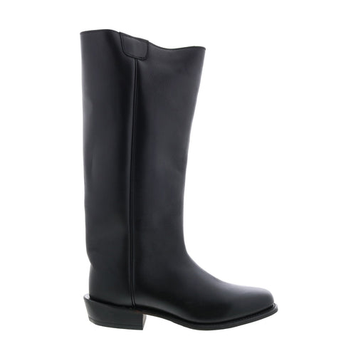 8220 Mens Black Wide Leather Slip On Cowboy Western Boots