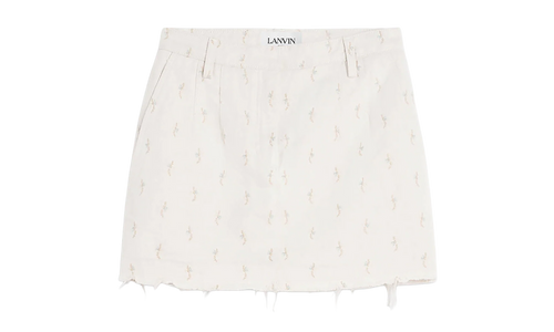 LINEN EMBROIDERED MINI SKIRT "Ecru" RW ST0203 D061 E23 02