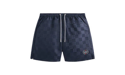 Checkered Satin Collins Short "Nocturnal" KHM070002 413