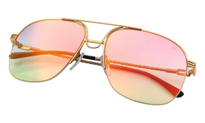 Collins Half Rim 24KT "Yellow Gold / Electric Blue Green" MPCL2 0004 54T7