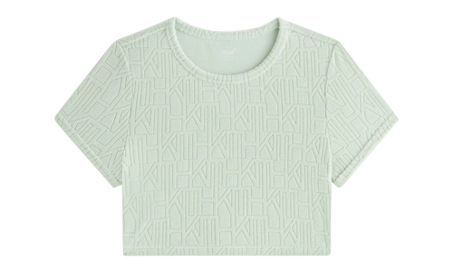 Yeni Monogram Towel Ringer Tee WMNS "Green" khw030572 4008