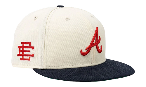 59FIFTY MLB ATLANTA BRAVES FITTED HAT "ERIC EMANUEL - Cream/ Navy" EE429
