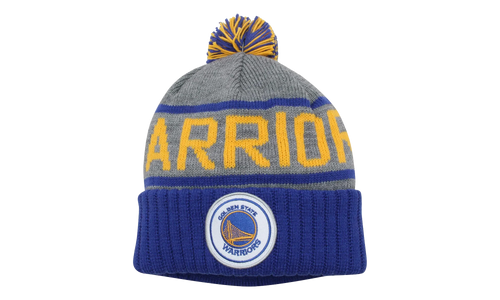 NBA High 5 Cuffed Knit Beanie "Golden State Warriors - Blue / Gray" KJ58Z GTE A 5WARRI