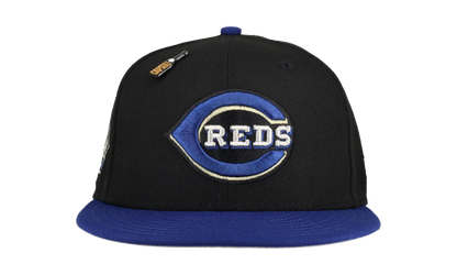 59FIFTY Cincinnati Reds New Years Collection Riverfront Stadium Patch Fitted Hat "Black / Grey" 123451293552