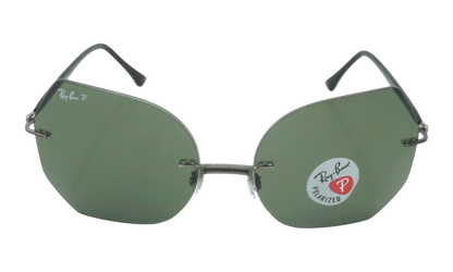 OVAL POLARIZED SUNGLASSES "BLACK ON GUN METAL" RB8065-004-9A_62