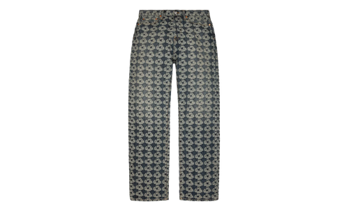 Baggy Jacquard Wreath Denim Pant "Blue" DT599