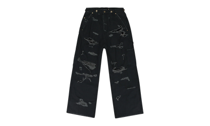 DISTRESSED PATCH WORK SWEATPANTS "Black" PGR XJNS 0001